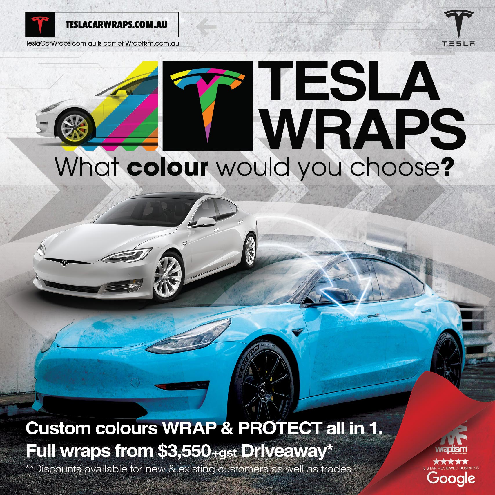 Tesla Car Wraps & Paint Protection Gold Coast & Tweed